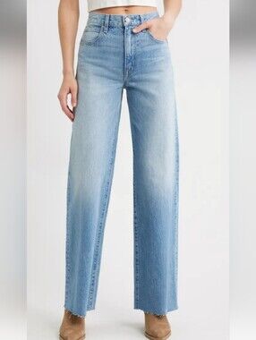 SLVRLAKE Light Blue High-Rise Wide-Leg Jeans